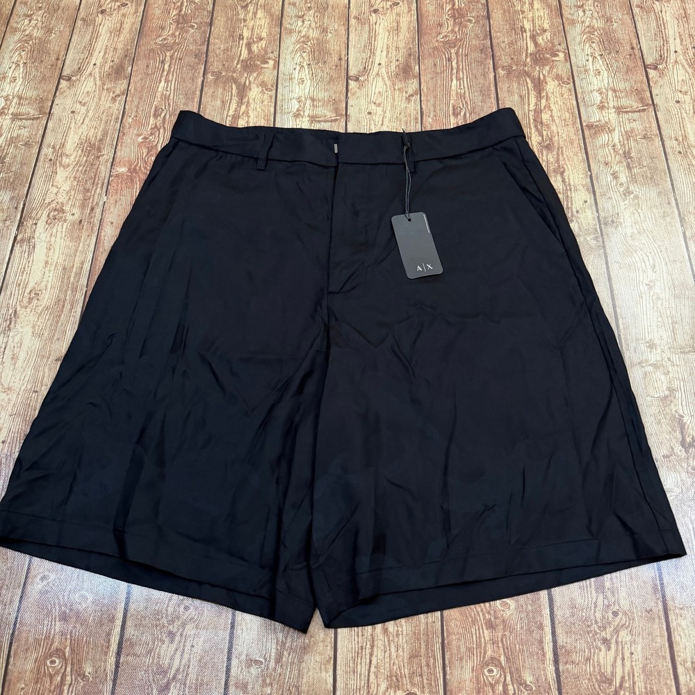 Armani Exchange Chino Shorts Mens Size 34 Black Camo Lightweight Pockets NWT
